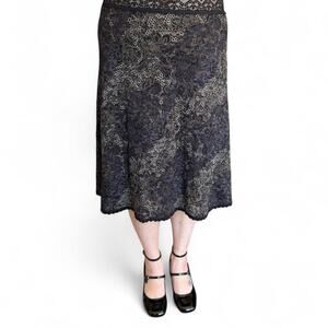 Cabi black lace midi skirt